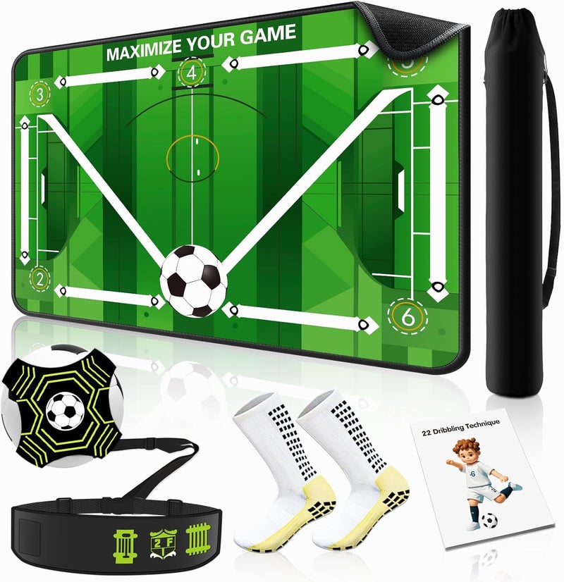 2F22E Soccer Training Mat with Silent Shock Absorption and Non-Slip Base for Footwork Training and Ball Mastery(Belt Version) - Image 1